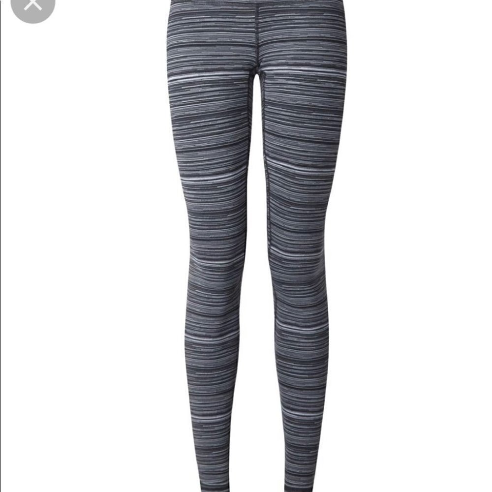 LULULEMON Wunder Under Pant III- Cyber Stripe Deep Coal Black size 4